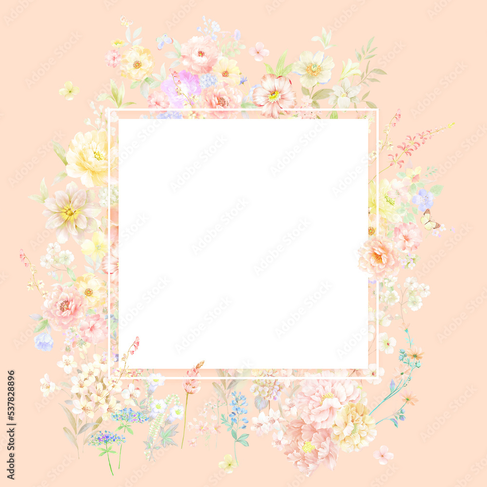 Greeting card with flowers, can be used as invitation card for wedding, birthday and other holiday and summer background Greeting card with flowers, can be used as invitation card for wedding, birthday and other holiday and summer background