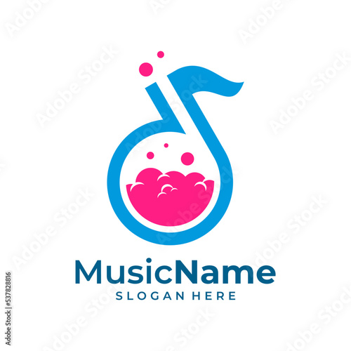 Music Lab Logo Vector Icon Illustration. Lab Music logo design template