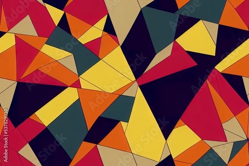 Seamless abstract pattern with the image of geometric shapes and broken lines