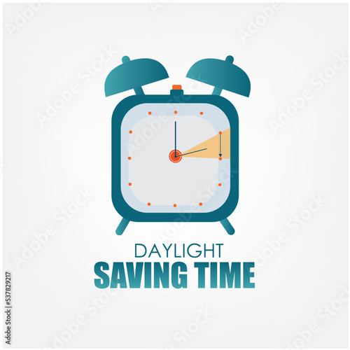 Vector Illustration Daylight Saving Time. Simple and Elegant Design