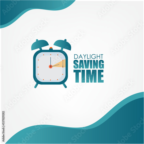 Vector Illustration Daylight Saving Time. Simple and Elegant Design