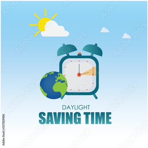 Vector Illustration Daylight Saving Time. Simple and Elegant Design