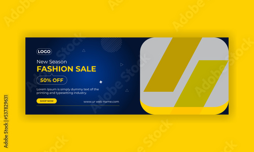 Fashion sale social media facebook cover design template