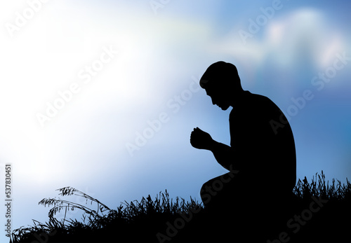 Vector image of the praying person