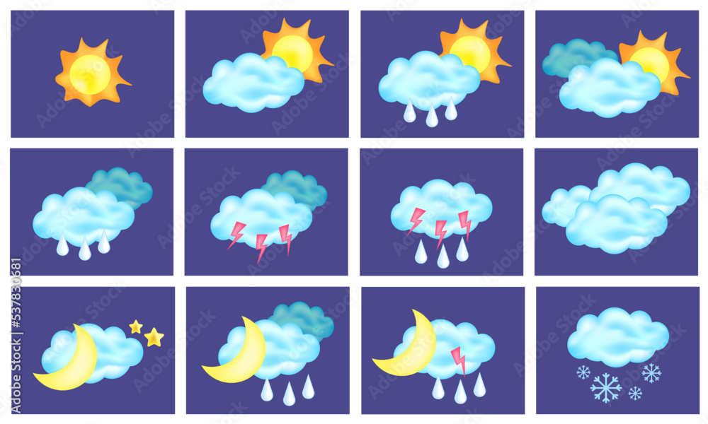weather icons set . weather forecast vector illustration