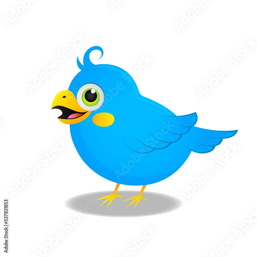 blue bird with yellow bubble