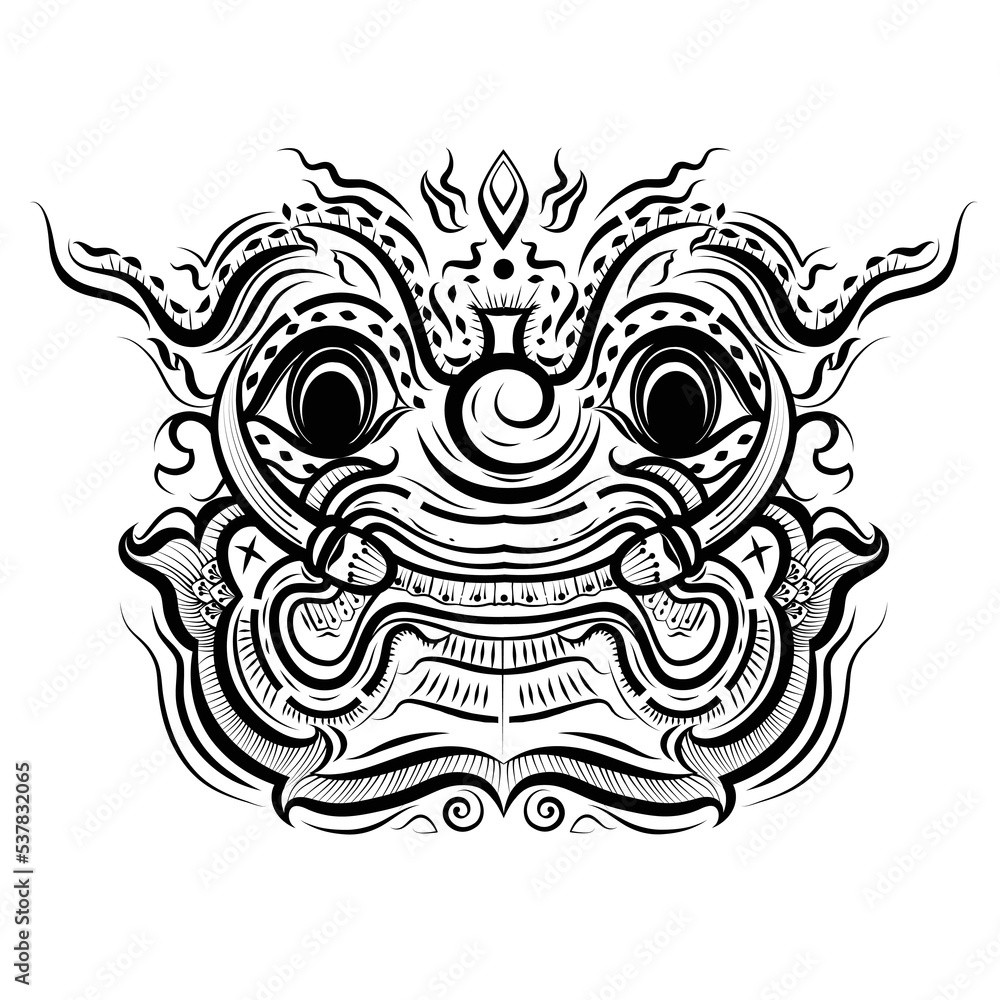 Obraz premium Thai traditional painting or tattoo name is