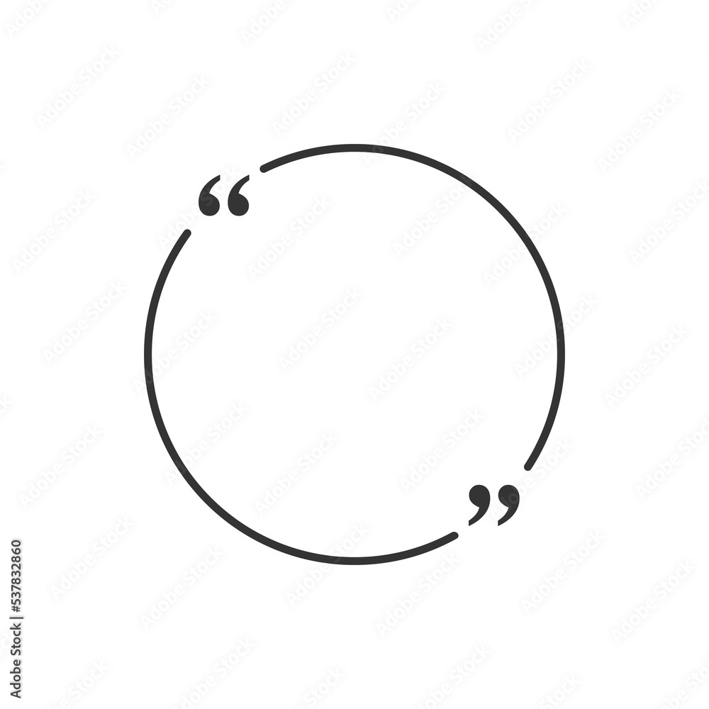 Quote box icon. Texting quote box. Blank template quote text info design Quote box icon. Texting quote box. Blank template quote text info design