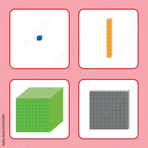 Place value base 10. Base ten blocks for kids preschool