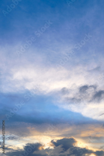 Beautiful Dramatic Sunset Cloud Scape, Cloudy Sky Background.