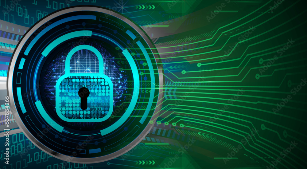 Closed Padlock on digital background, cyber security Closed Padlock on digital background, cyber security