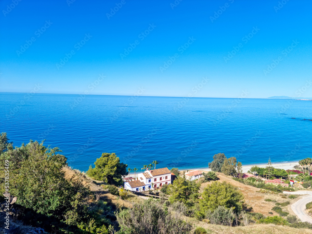 View of the Mediterranean sea from the coast of Maro
