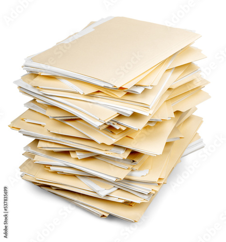 Cuadro en lienzo File folders with documents on white background