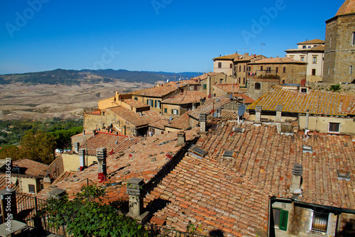 View over the roofs of Volterra, a beautiful town in Tuscany, Italy. 
