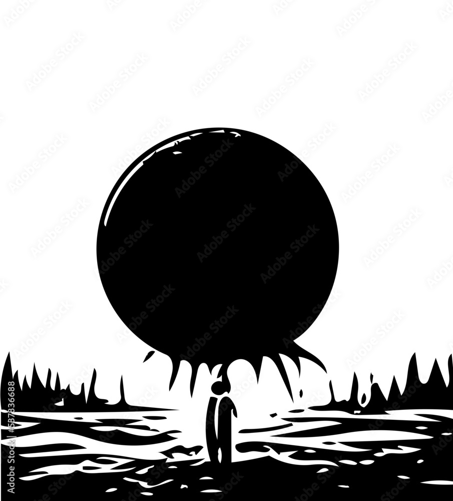 Naklejka premium person with globe