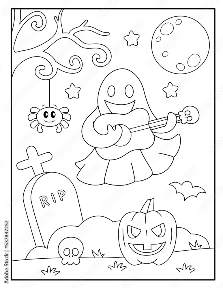 Fototapeta premium Halloween coloring pages for kids