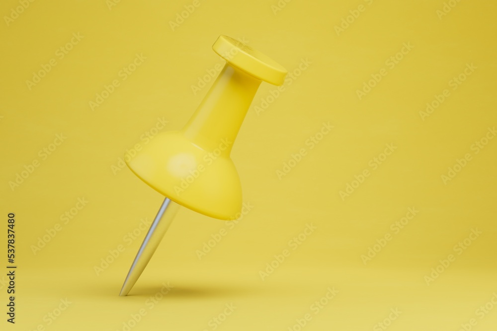 yellow paper clip on a yellow background. copy paste, copy space. 3D render yellow paper clip on a yellow background. copy paste, copy space. 3D render