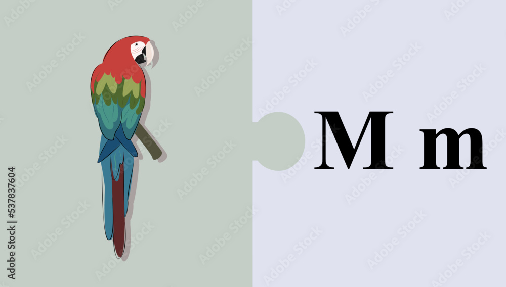 Letter M, Alphabet puzzle, spelling pictures, learning the alphabet ...