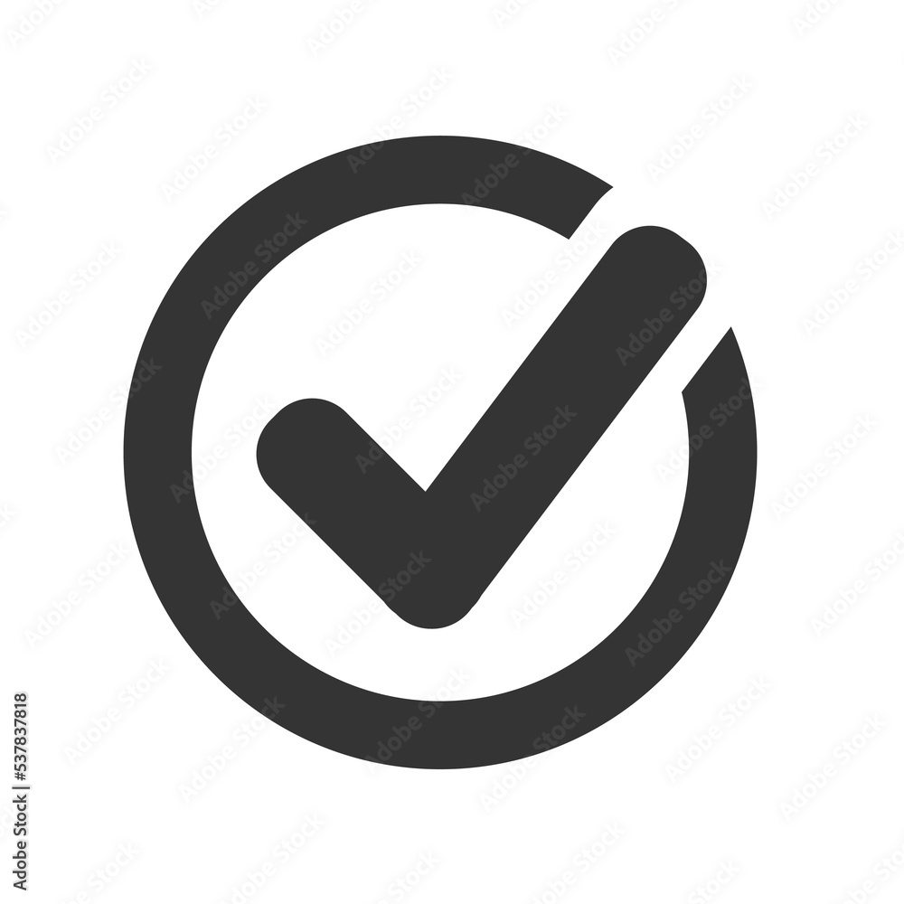 Black check mark icon. Tick symbol Stock Illustration | Adobe Stock