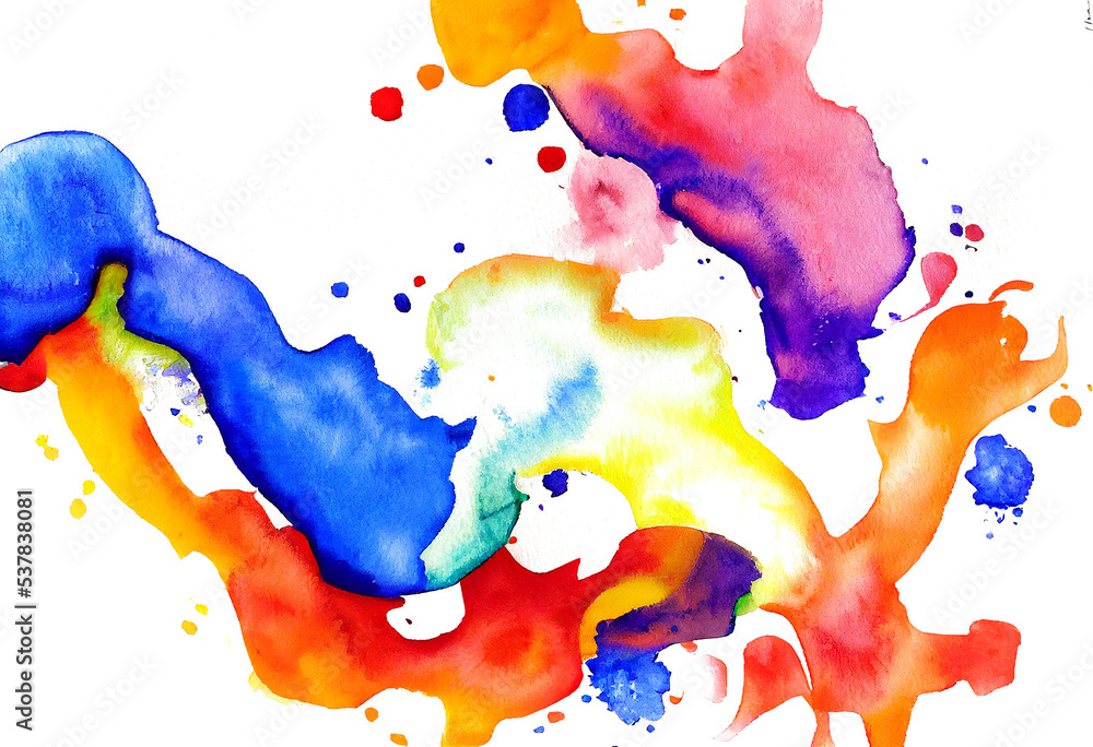 Fototapeta premium colorful, watercolor, t-brush, splash