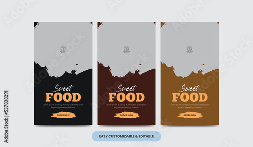 Delicious bread food bakery social media story template food social media stories