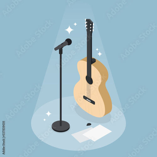 Guitar Performance Isometric Illustration