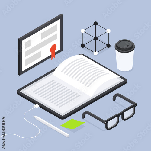 Back To School Diploma Isometric Illustration