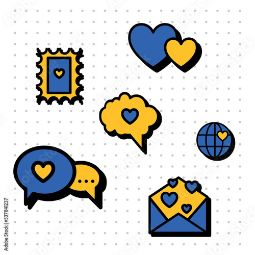 Communication stickers Support Ukraine with love