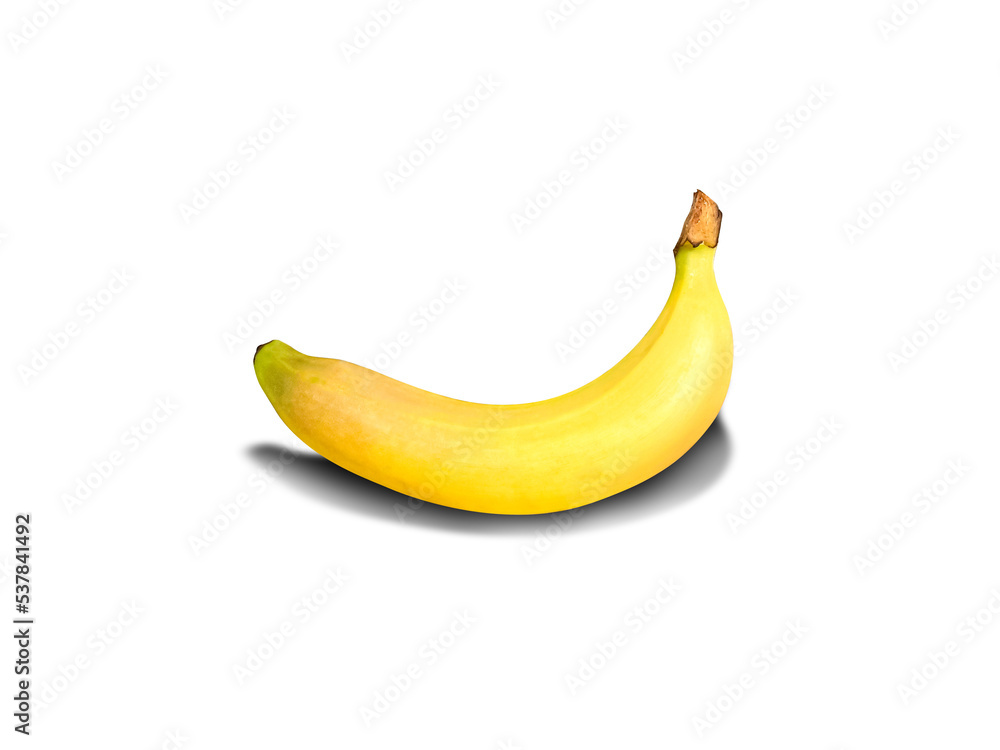 Yellow banana. Ripe banana isolated on white background.