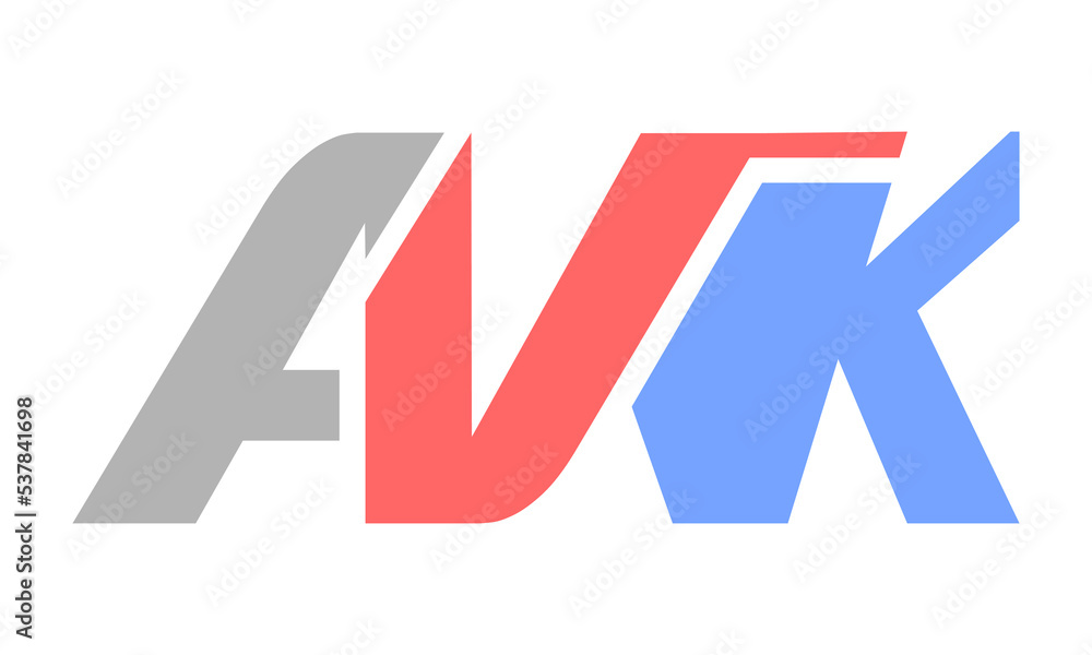 Abstract AVK alphabet vector logo Abstract AVK alphabet vector logo