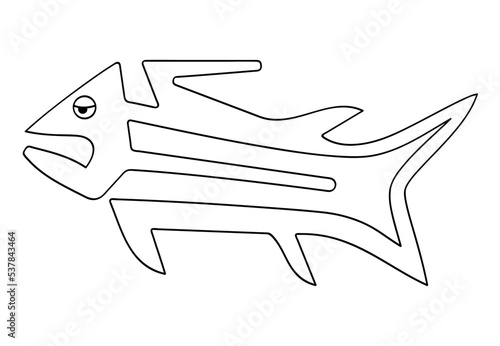 Geoglyph of the fish from Nazca