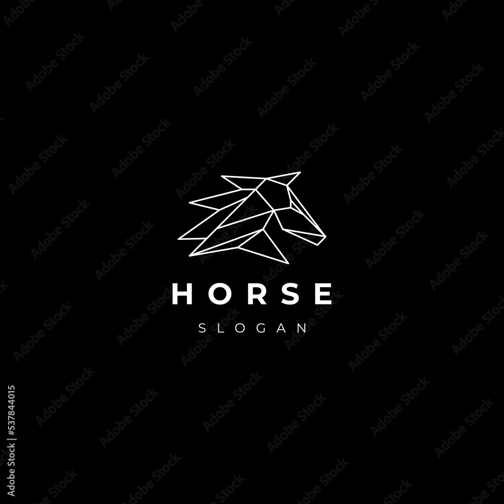 Horse line art logo icon design