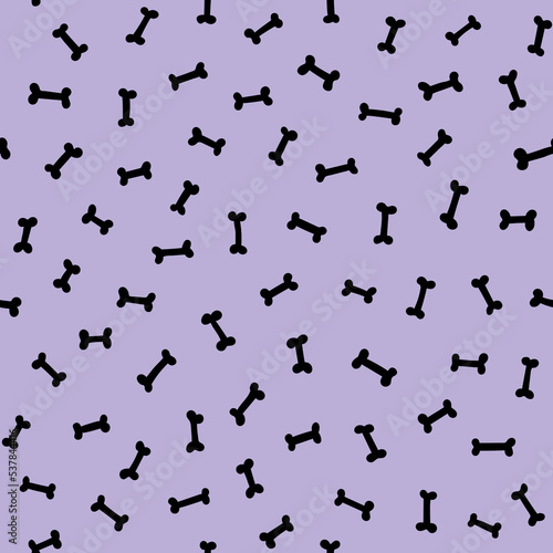 Wallpaper Mural Small black bones scattered on a pastel purple background cute Halloween seamless pattern. Doggy bone light violet repeat background. Torontodigital.ca