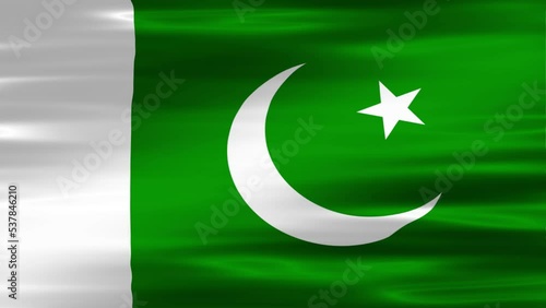 Pakistan flag seamless loop animation 4K. National flag of Islamic republic of Pakistan. waving pakistani flag 3d.