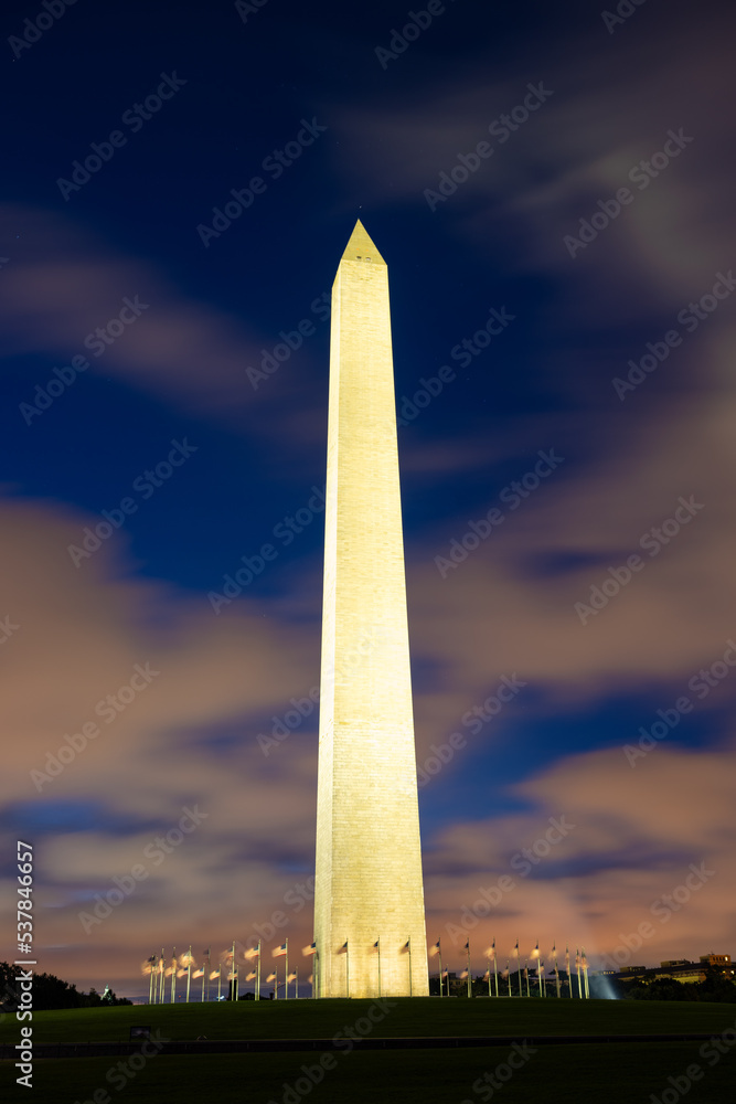 Light Pollution Colored Clouds and the Washington Monument