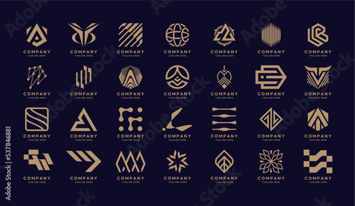 Abstract logos collection. set of logotype and logomark 