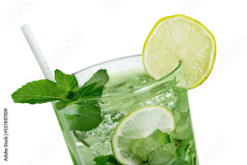 Cocktail mojito on white background