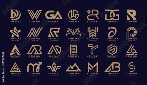 Abstract logos collection. set of logotype and logomark 