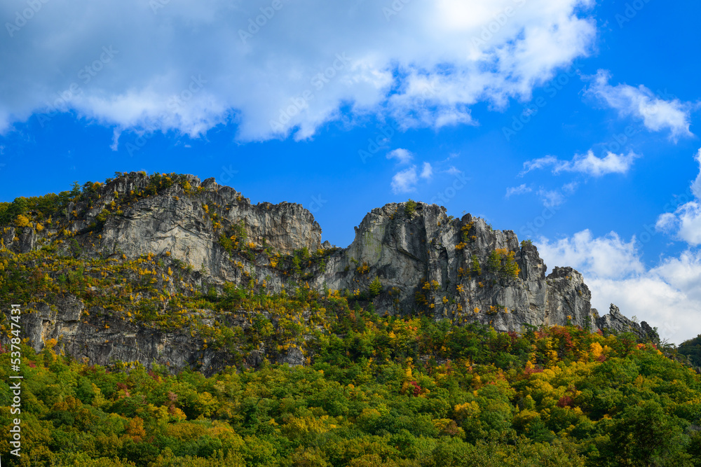 Seneca Rocks on an Autumn Afternoon as the Clouds Roll In