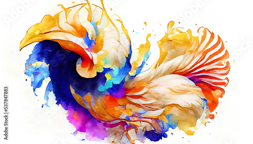 watercolor, abstract, bird, chicken, poultry