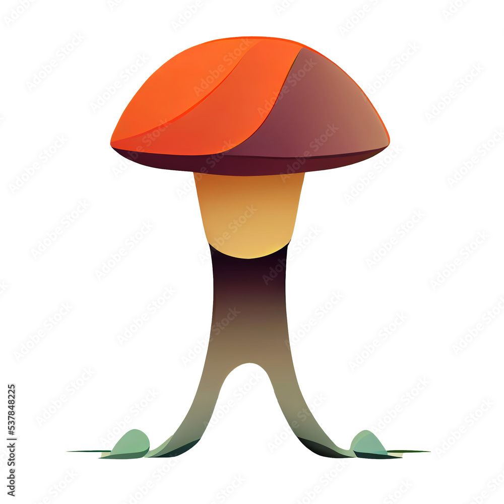 Fototapeta premium mushroom on a white background autumn food cooking digital illustration