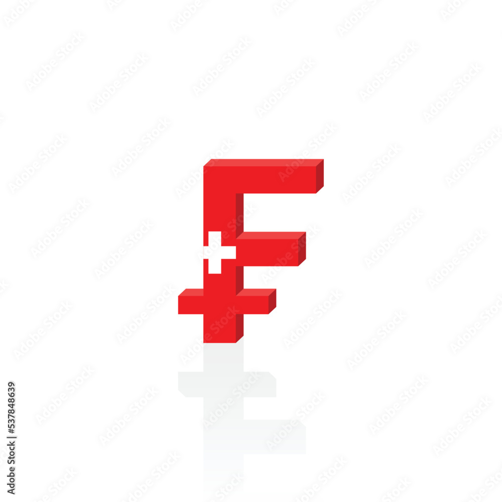 Swiss Franc 3d symbol vector graphics Swiss Franc 3d symbol vector graphics