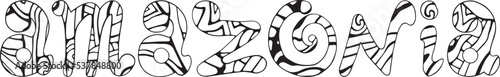 Amazonia word vector black and white