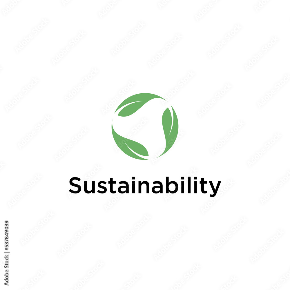sustainability logo design with leaf cycle vector sustainability logo design with leaf cycle vector