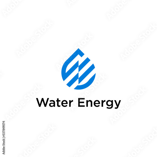 water drop energy logo design with geometric template