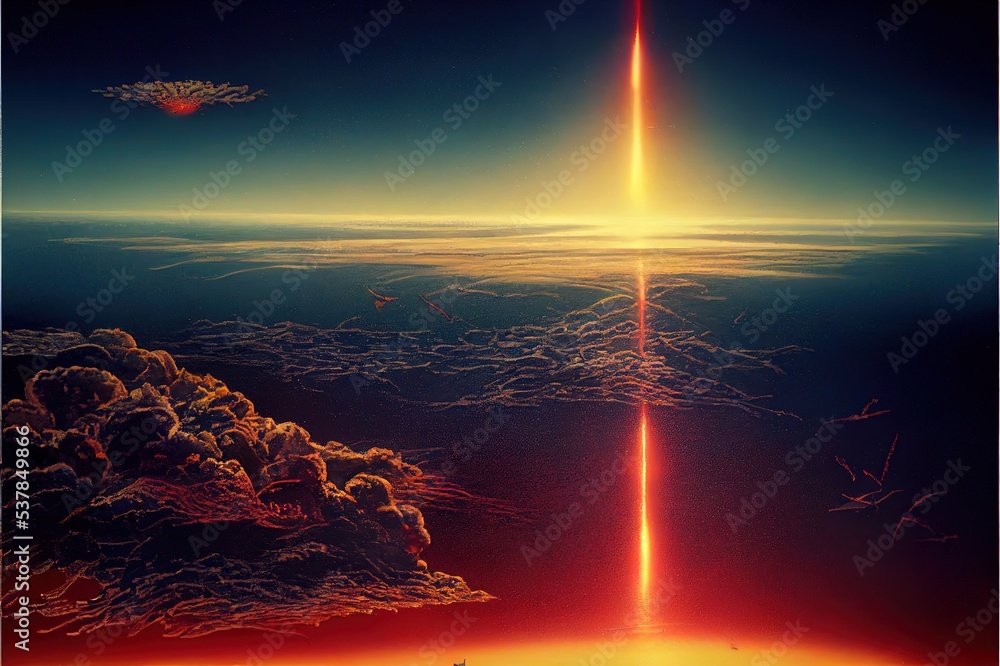 Nuclear explosion from height of bird's flight. Nuclear explosion from height of bird's flight.