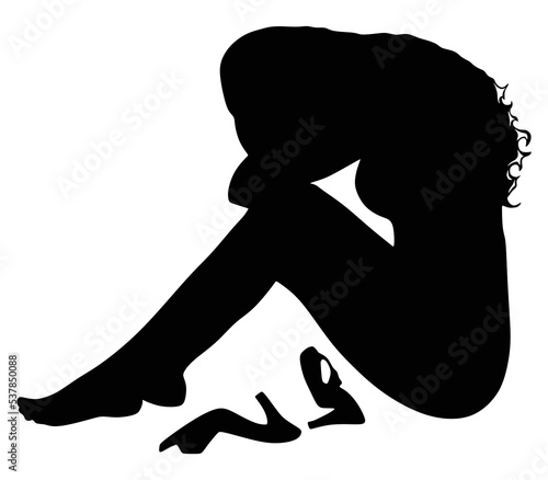 sad woman sitting alone