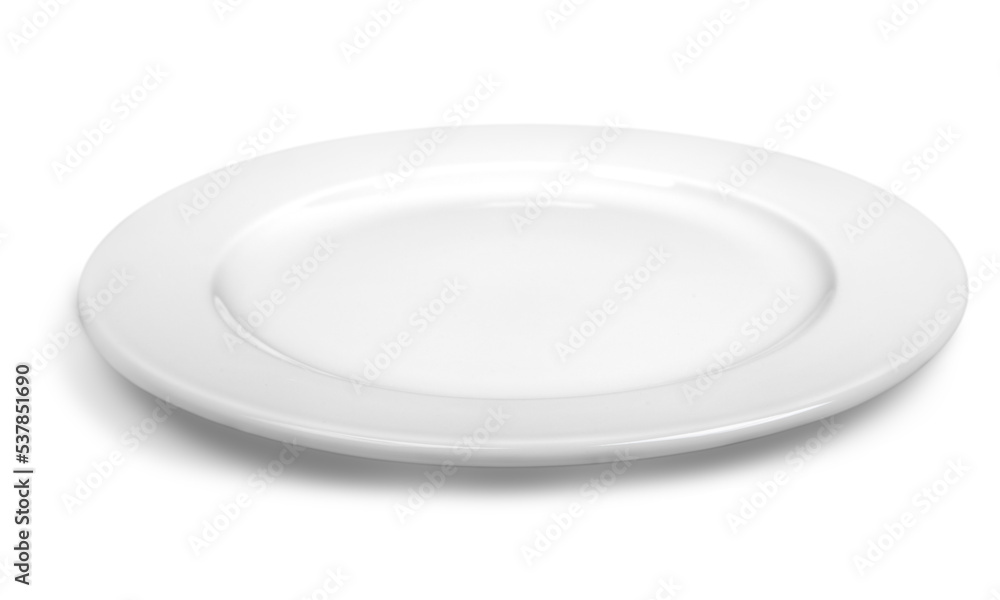 Empty white circle Plate on background Empty white circle Plate on background