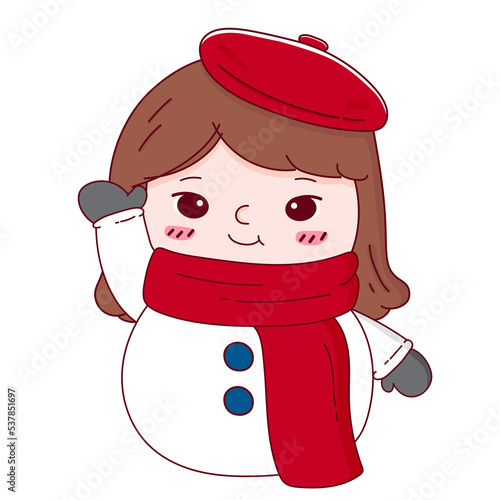 Snowgirl for Christmas Winter Cartoon photo