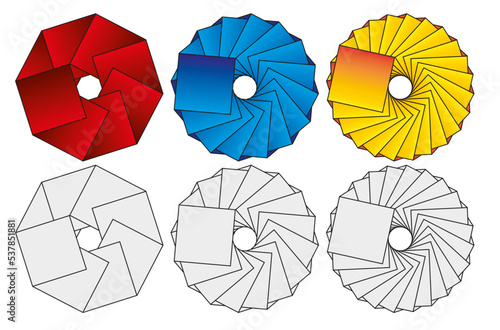 Multiple square effect, perfect for icon or logo design. Shutter icon for photograph applications or video editing